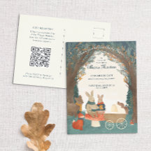 Storybook Woodland Friends Baby Shower-vykort