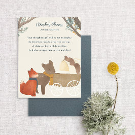 Storybook Woodland Friends Visning Shower Tilläggskort