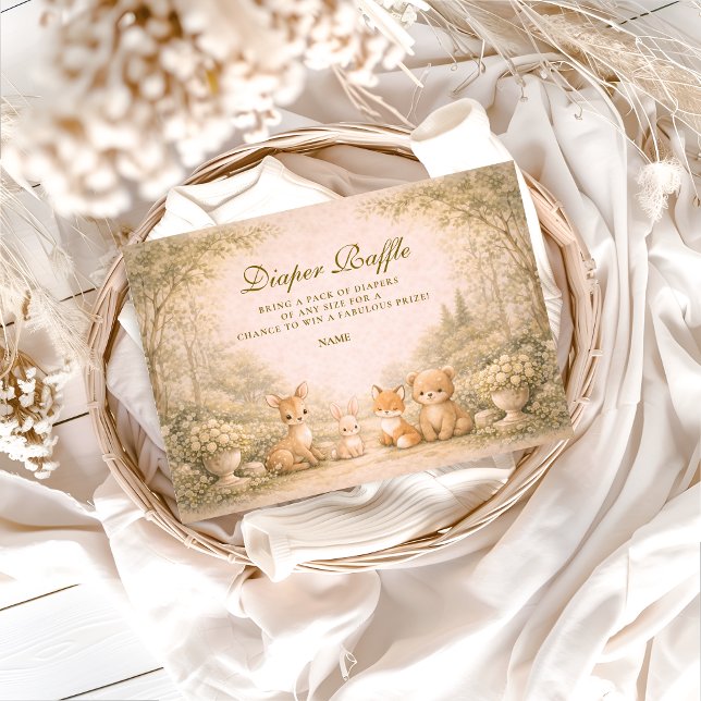 Storybook Woodland Garden Diapper Raffle  Tilläggskort (Skapare uppladdad)