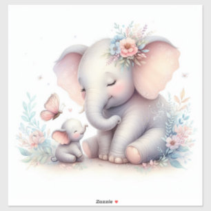 Storybook Woodland Spädbarn Elephant och Baby Klistermärken
