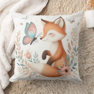 Storybook Woodland Spädbarn Fox och Butterfly Kudde