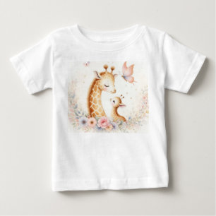 Storybook Woodland Spädbarn Giraffe och Baby T Shirt