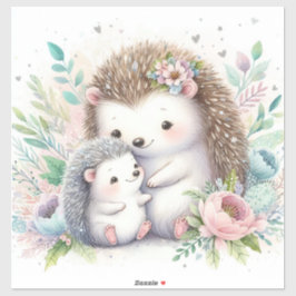Storybook Woodland Spädbarn Hedgehog Kärlek Klistermärken
