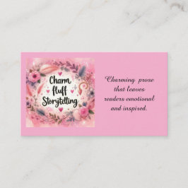 Storytell Charm Rosa Writer Novelist Visitkort