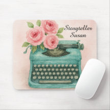 Storyteller Vintage Typewrite Watercolor Mousepad
