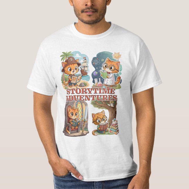 Storytime Adventures – A Journey Through Books T Shirt (Framsida)
