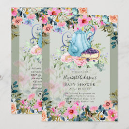 Storytime Tea Party Baby Shower-inbjudningar