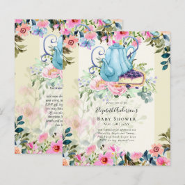 Storytime Tea Party Baby Shower-inbjudningar