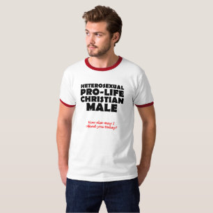 Stötande Prolife Manlig Kristet Skoj T-Shirt