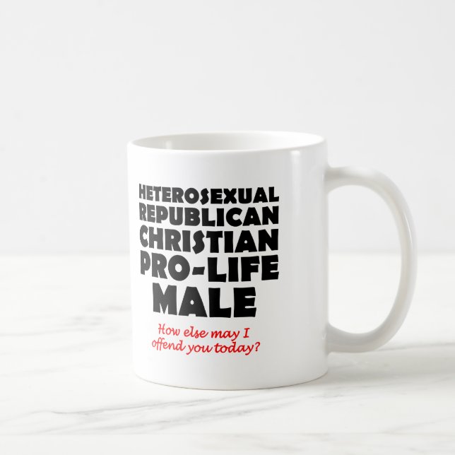 Stötande republikansk manlig kristen mugghumor kaffemugg (Höger)