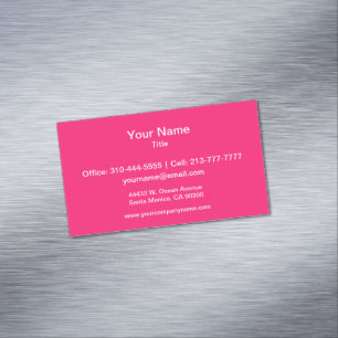 Stötar Rosa Solid Färg Anpassa den Visitkortmagnet