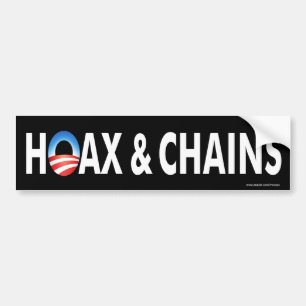 Stötdetikett Anti obama "Hoax & Chains" Bildekal