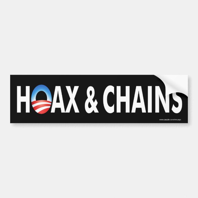 Stötdetikett Anti obama "Hoax & Chains" Bildekal (Framsidan)