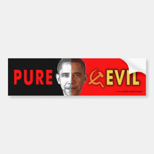 Stötdetikett mot Obama "Pure Evil" Bildekal