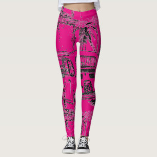 Stöter coolans tecknad för shock rosa av tecknad leggings