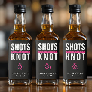 Stöter inför Knot Black Bachelorette Party Spritflaskor Etikett