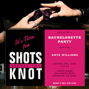 Stöter inför Knot Shock rosa Bachelorette Party Inbjudningar