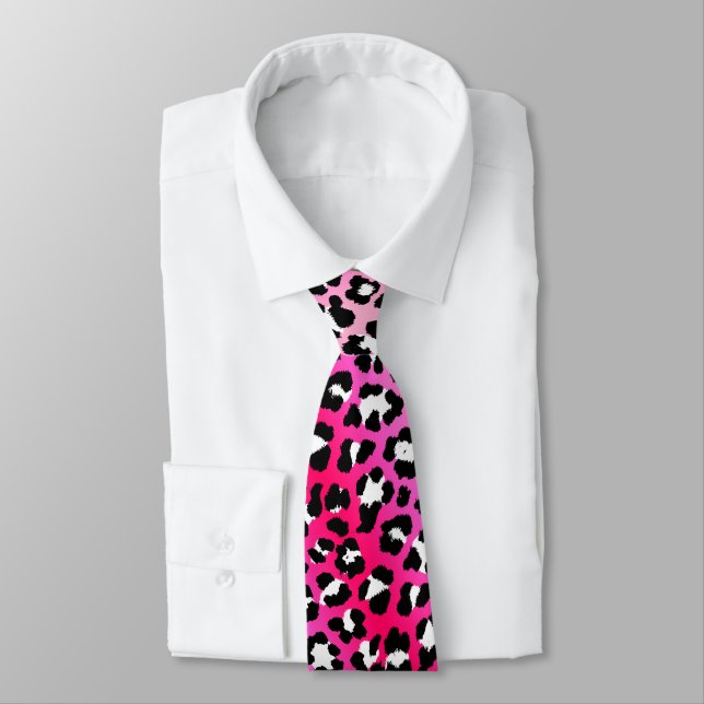 Stöter Rosa Leopard Skriv ut 80s-inspirerat segmen Slips (Bunden)
