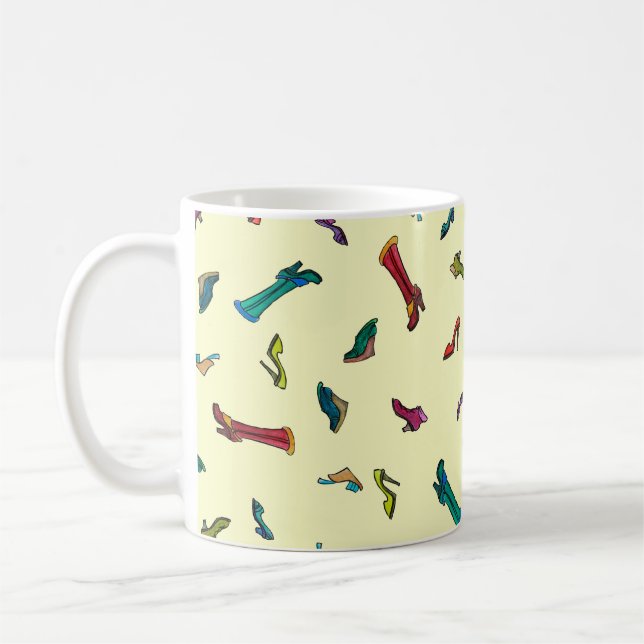 Stöter vattenfärgen sömlös mönster kaffemugg (Vänster)