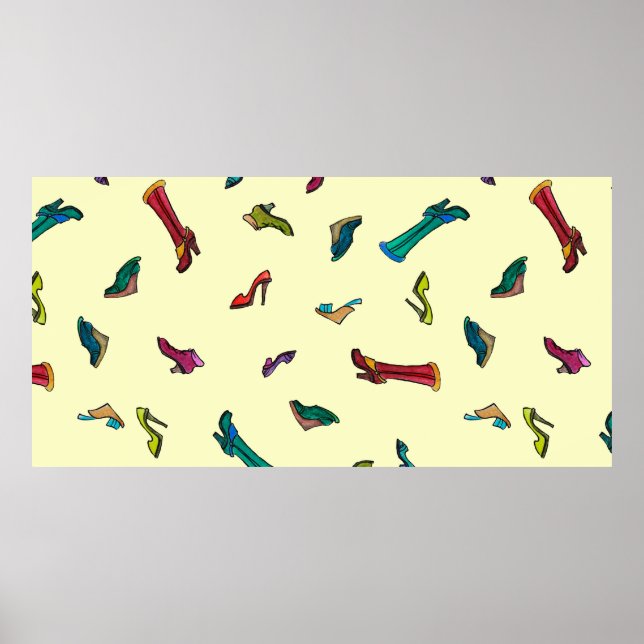 Stöter vattenfärgen sömlös mönster poster (Framsidan)