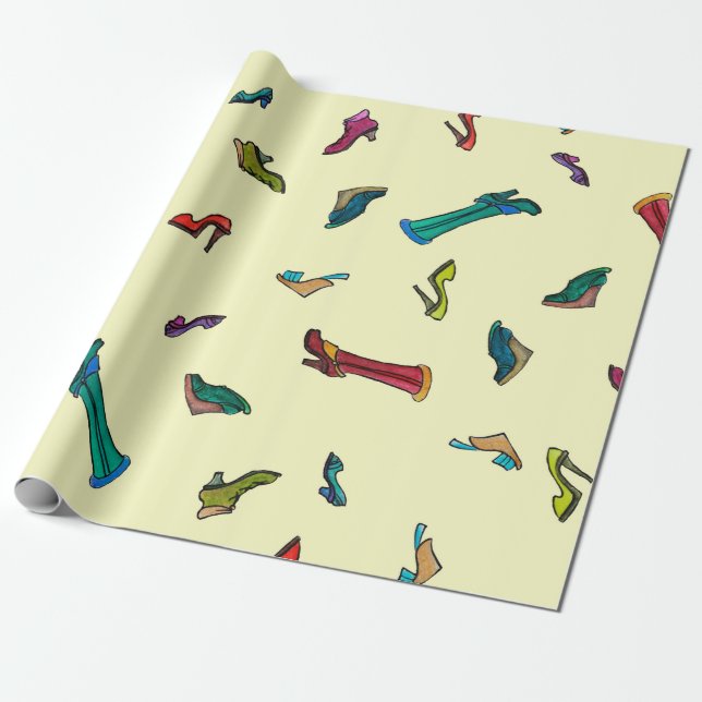 Stöter vattenfärgen sömlös mönster presentpapper (Utrullad)