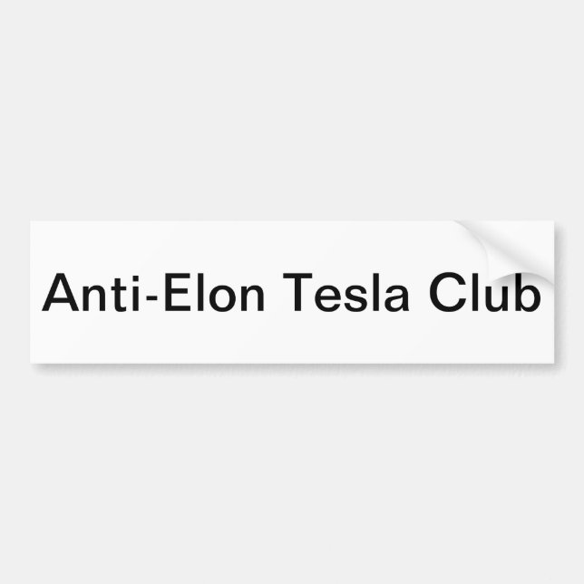 Stötfångare i Klubben Anti-Elon Tesla Bildekal (Framsidan)