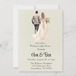 Stötfångare i Ljust grönt Bröllop-Par Inbjudningar