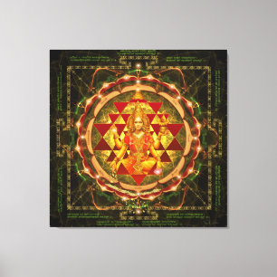 Stotram på Devi Lakshmi- Shri Yantra Canvastryck