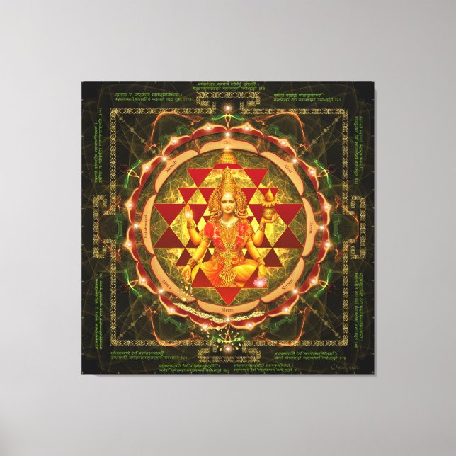 Stotram på Devi Lakshmi- Shri Yantra Canvastryck (Framsida)