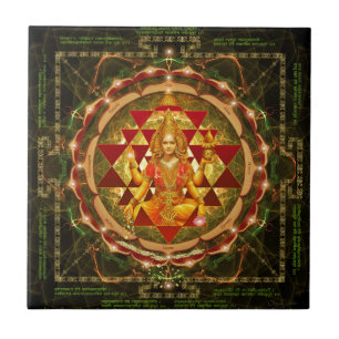 Stotram på Devi Lakshmi - Shri Yantra- Mahalakshm Kakelplatta