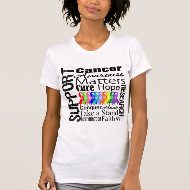 Stötta all cancermedvetenhet t shirt (Framsida)