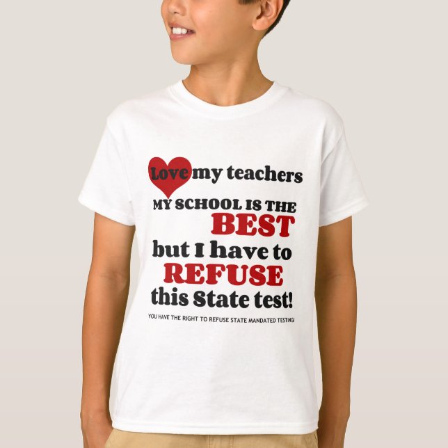 Stötta din lärare. Stötta ditt skolar. Opt ut T-shirt (Framsida)