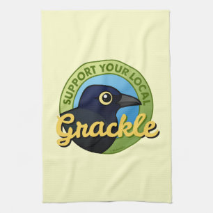 Stötta din lokal Grackle Kökshandduk