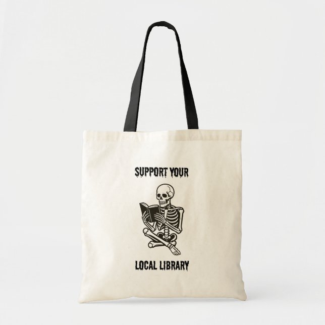 Stötta Din Lokala Biblioteks Toteväska Tygkasse (Framsidan)