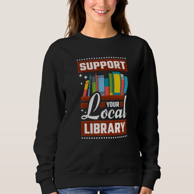 Stötta din lokala biblioteksbokorm t shirt (Framsida)