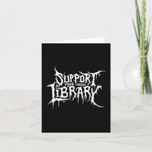 Stötta din lokala bibliotekskräckbokmaskdesign kort