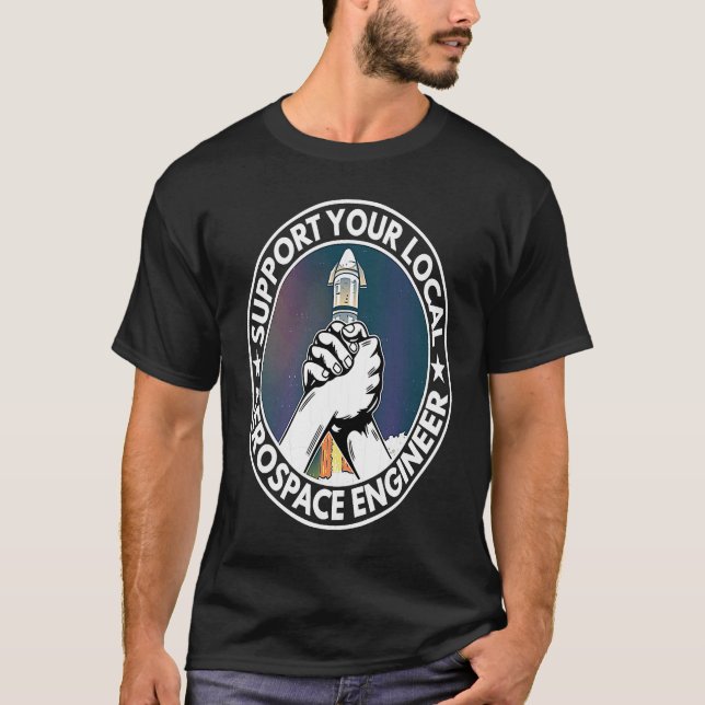 Stötta din lokala flygingenjör Engineering T Shirt (Framsida)