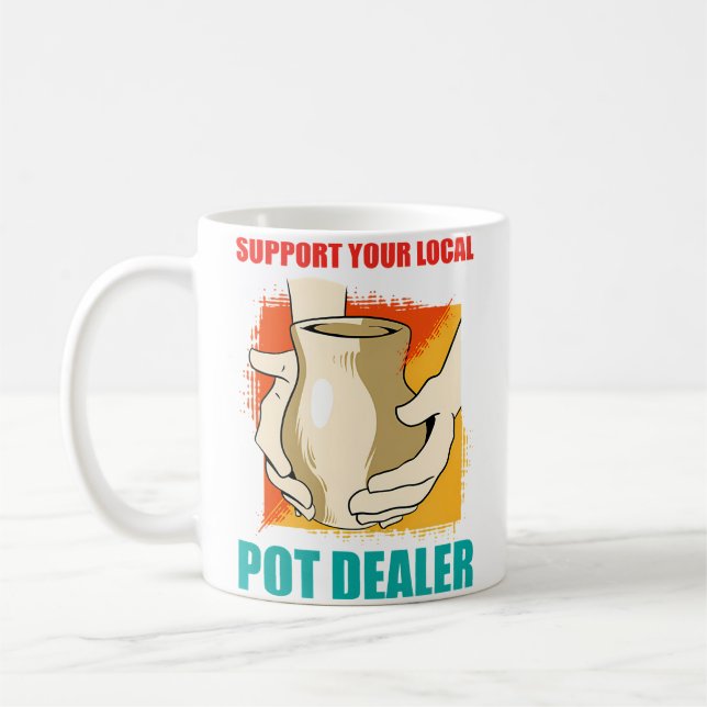 Stötta Din Lokala Krukmakare Rolig Keramiker Kaffemugg (Vänster)