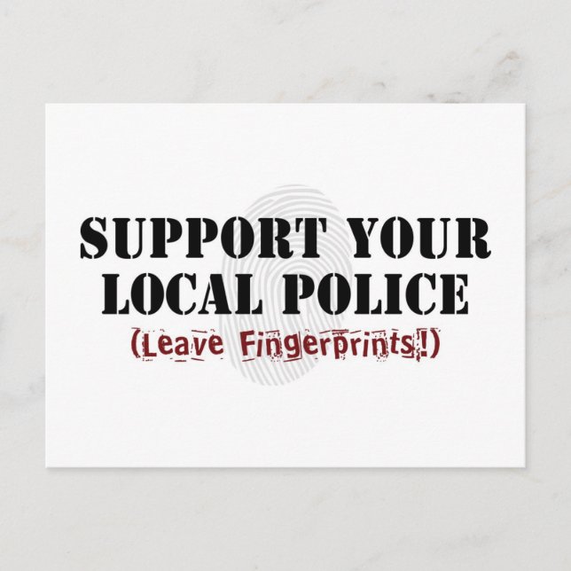 Stötta din lokala polis vykort (Framsida)