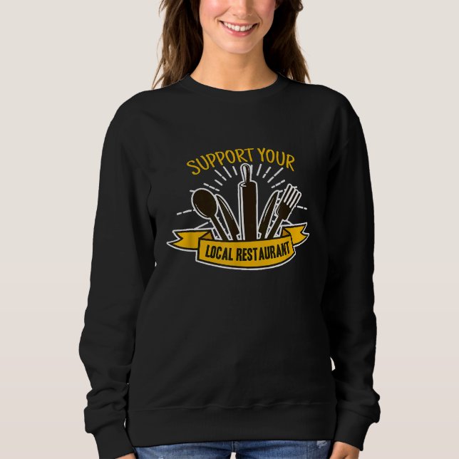 Stötta din lokala restaurang kock t shirt (Framsida)