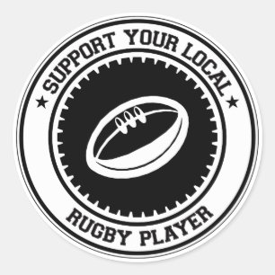 Stötta din lokalRugbyspelare Runt Klistermärke