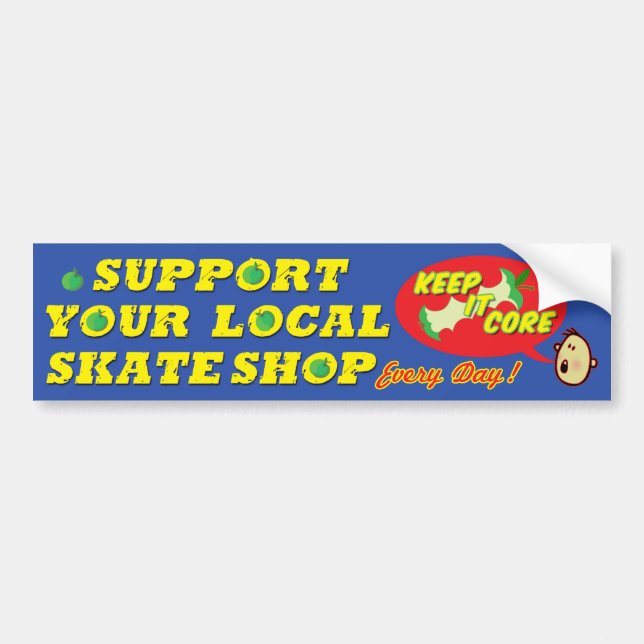 Stötta din lokalSkateshop bildekal (Framsidan)