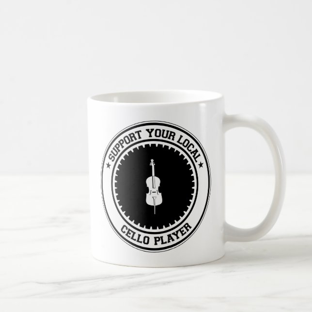 Stötta din lokalvioloncellspelare kaffemugg (Höger)