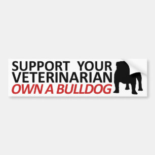 Stötta din Vet äger en bulldoggbildekal Bildekal