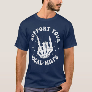 Stötta Dina Lokala Milfs Groovy Fram Bak Rolig v T Shirt