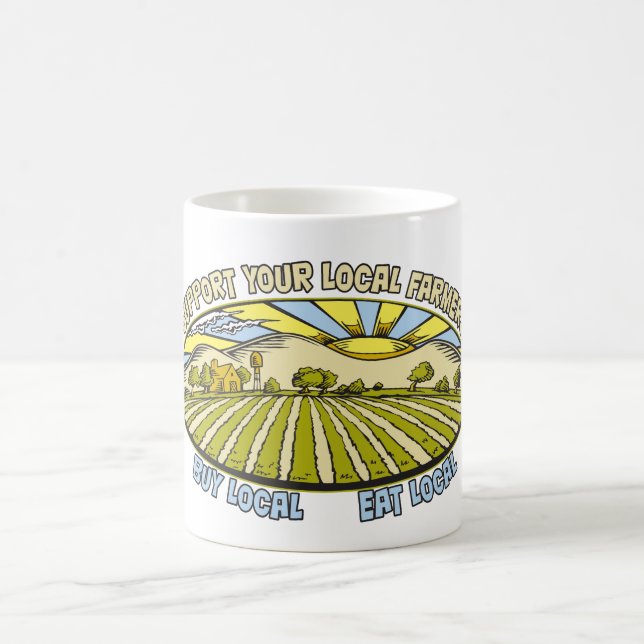 Stötta dina lokalbönder kaffemugg (Center)