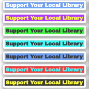 Stötta Ditt Lokala Bibliotek (Bibliotekariers Böck Klistermärken