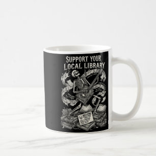 Stötta ditt lokala bibliotek goth bok kaffemugg
