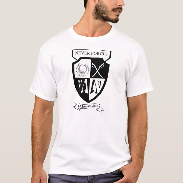Stötta ditt lokalbibliotek - minns Alexandria Tee Shirt (Framsida)