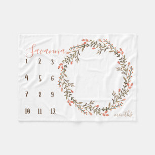 Stötta för foto för Boho vattenfärgmilstolpe Fleecefilt